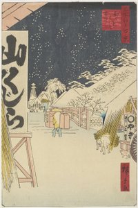 1858年雪中的Bikuni桥